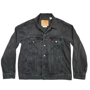 Levi’s Premium Denim Trucker Jean Jacket Black Mens Large Vintage Style